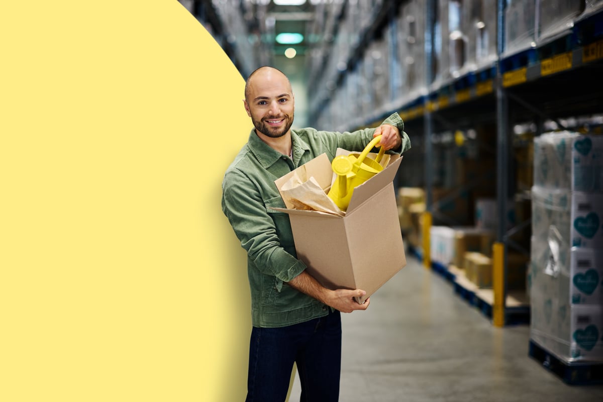 Man with box