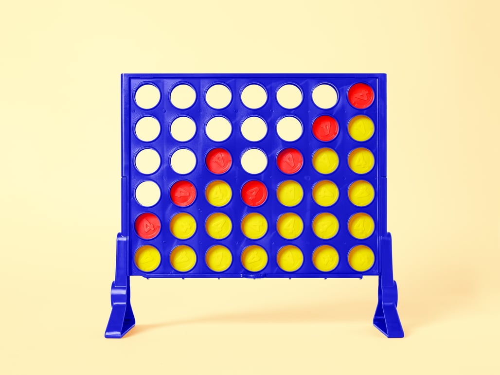An abacus with a rising line