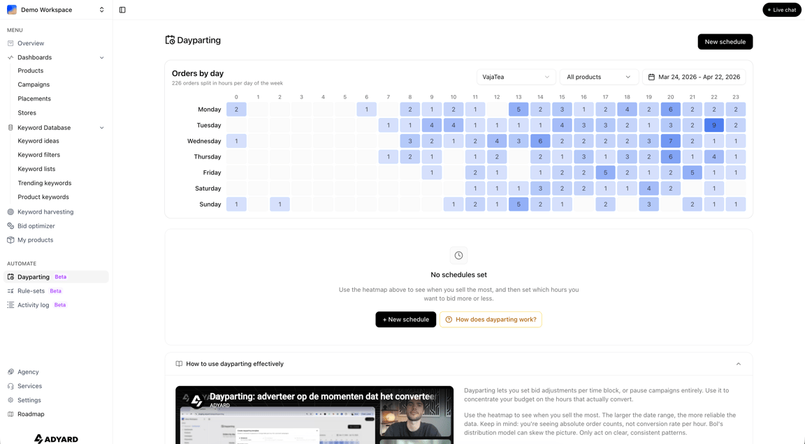 Abbildung mit einem Tutorial zur Beherrschung der Keyword-Recherche in drei Schritten. Umfasst die Eingabe eines Startbegriffs, das Filtern einer Keyword-Liste und den Export der Ergebnisse.