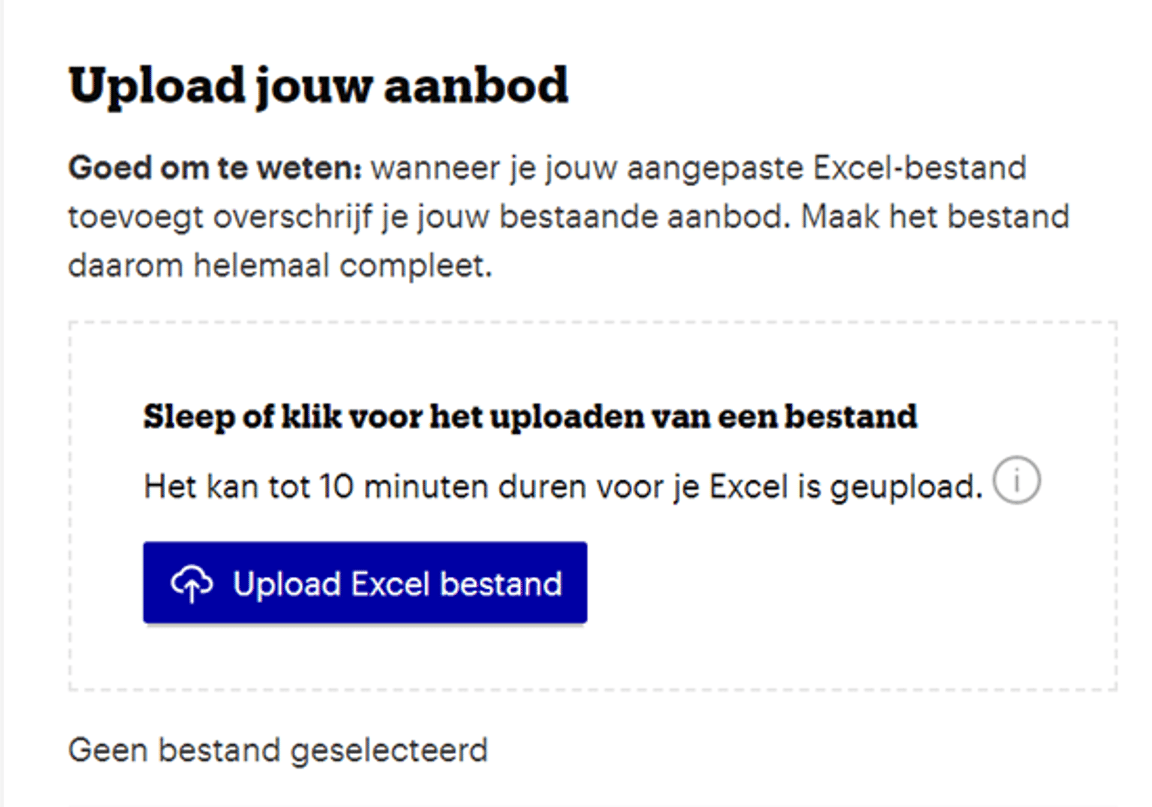 Screenshot showing how to upload your offer