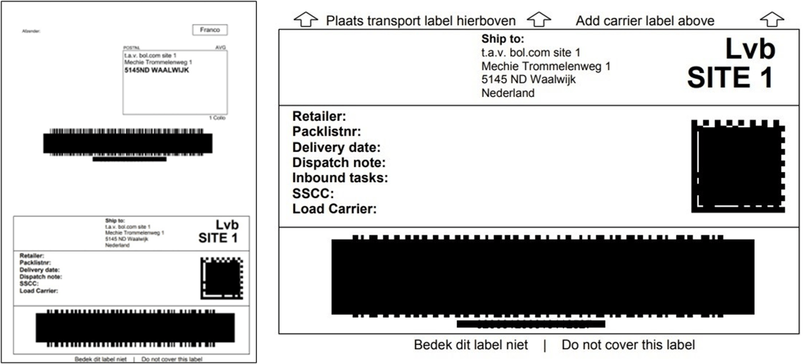 Shipping label.