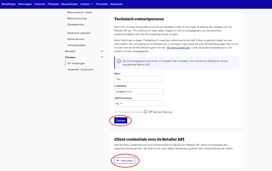 Create technical contact person