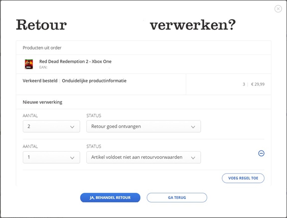 Retour verwerken