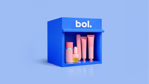 A box with 'bol' on it and items inside