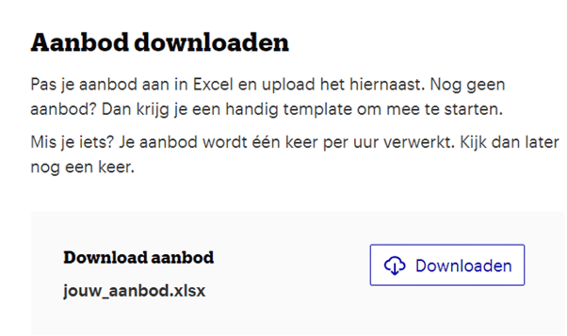 Aanbod excel