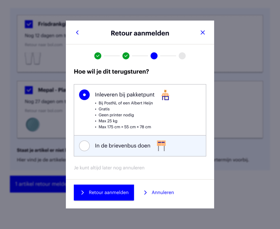 Rücksendung anmelden