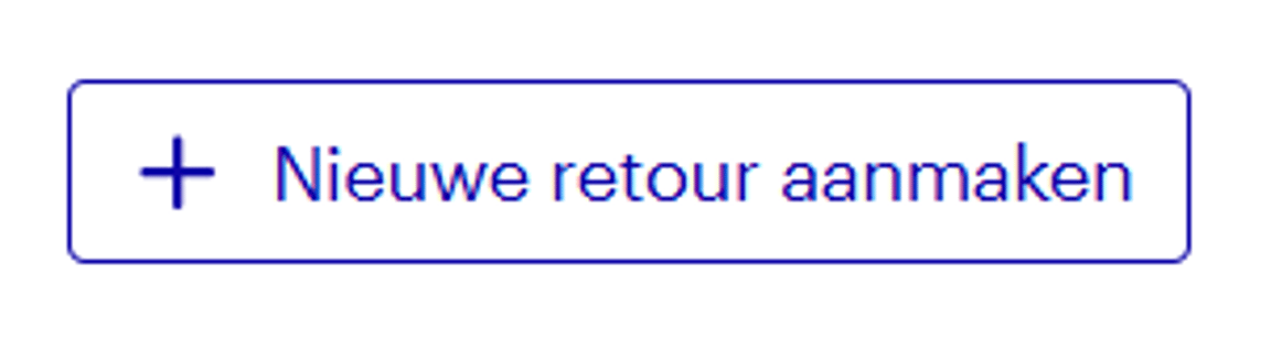 "Nieuwe retour aanmaken" button