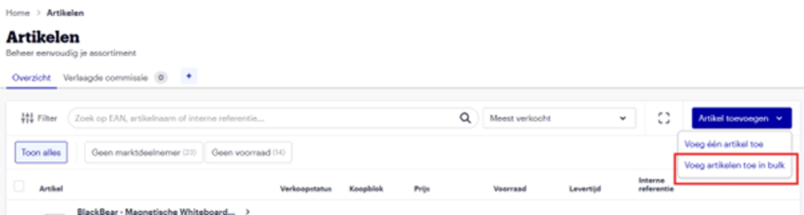 Example adding product range.
