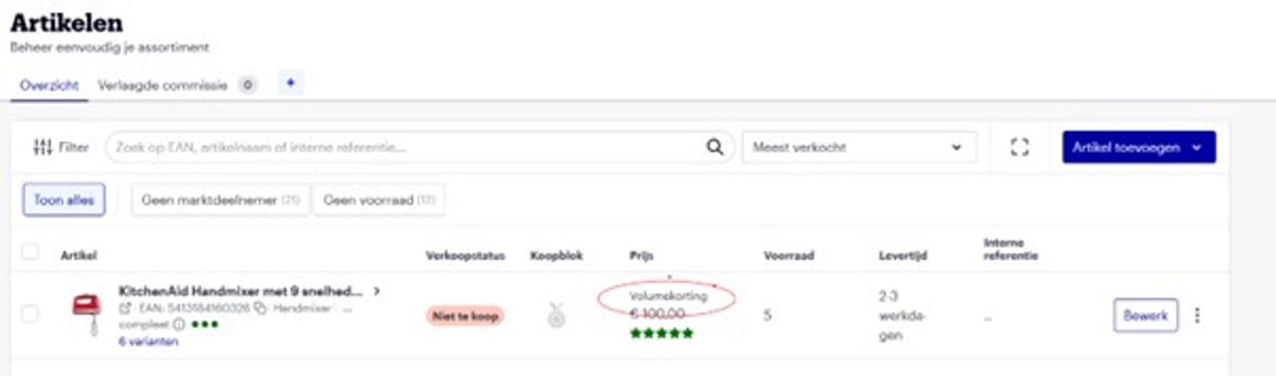 Volume discount