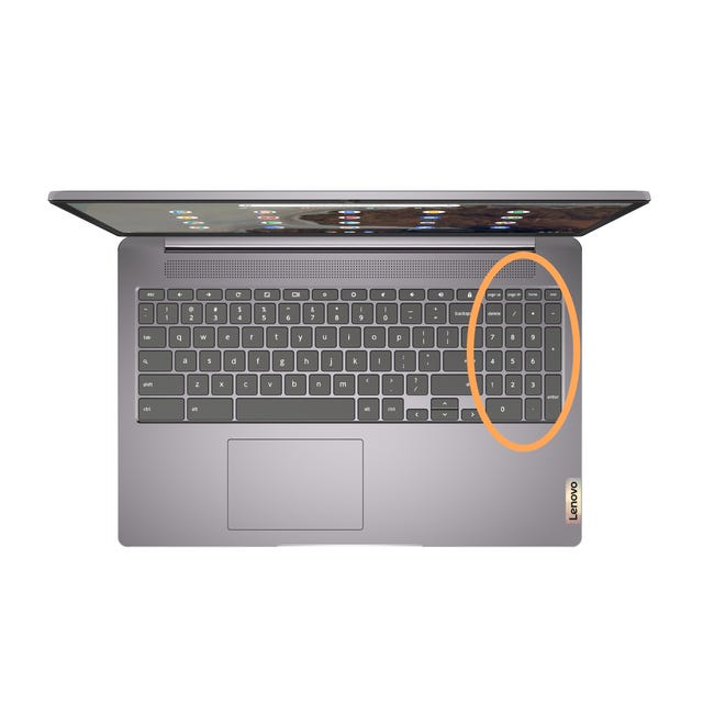 Laptop met numeriek toetsenbord