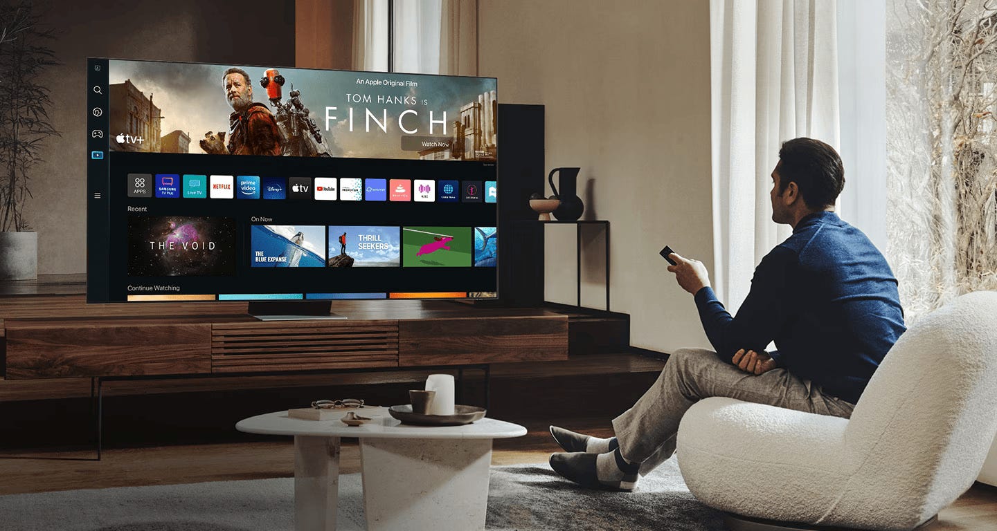 Televisie met apps zichtbaar